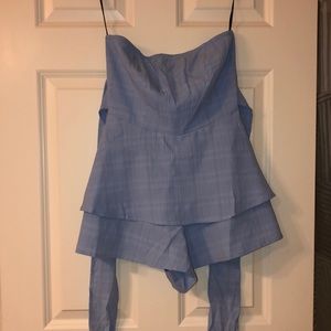 Light blue forever 21 strapless romper